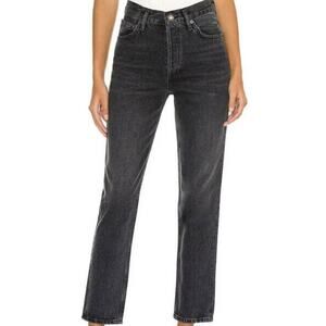 AGOLDE NWT Fen High Rise Relaxed Taper Shambles Size 32 Black 100% Cotton